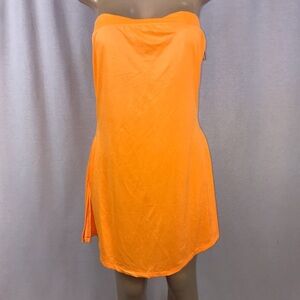 So Sexy Size XL Orange Strapless Dress. Made In USA. New With Tags.